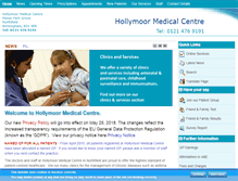 Tablet Screenshot of hollymoormedicalcentre.co.uk